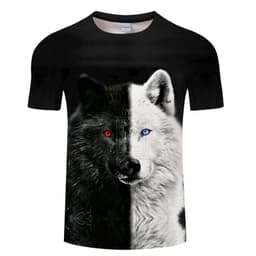 image-Wolf 3D Print T-Shirt - Black Short Sleeve