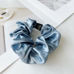image-Silk Satin Hair Ring - Navy Blue Korean Style
