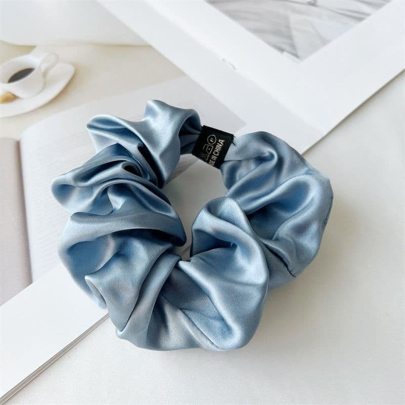 image-Silk Satin Hair Ring - Navy Blue Korean Style