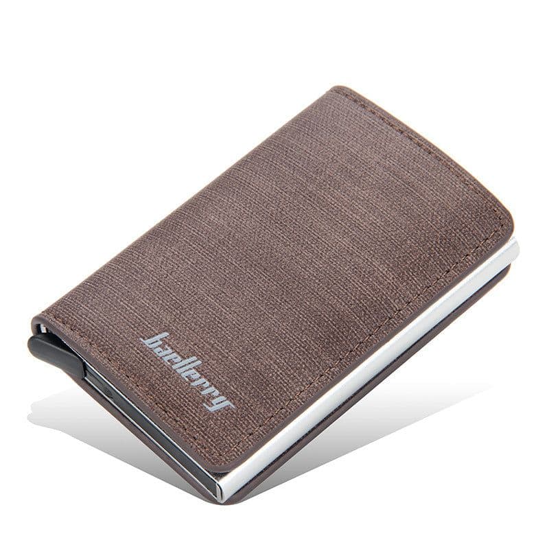 image-2021 new men's and women's neutral card holder metal aluminum shell anti-magnetic automatic pop-up rfid business card holder card holder