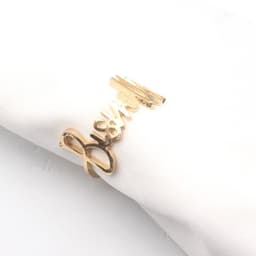 image-Decorative Alloy Alphabet Napkin Ring - Silver, Pack of 6