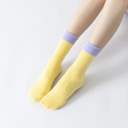 image-Two-Tone Yoga Socks - Cotton Non-Slip Pilates Fitness