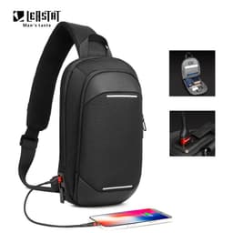 image-LEASTAT Chest Bag Men's USB Messenger - Camouflage