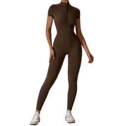 image-Zechuang Nude Yoga Jumpsuit Short Sleeve Women