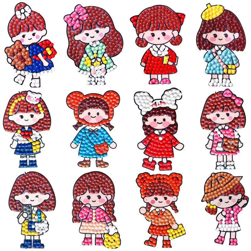 image-Douyin Rabbit Year Puzzle Sticker - DIY Crystal Diamond Fridge Decal - Cartoon Style