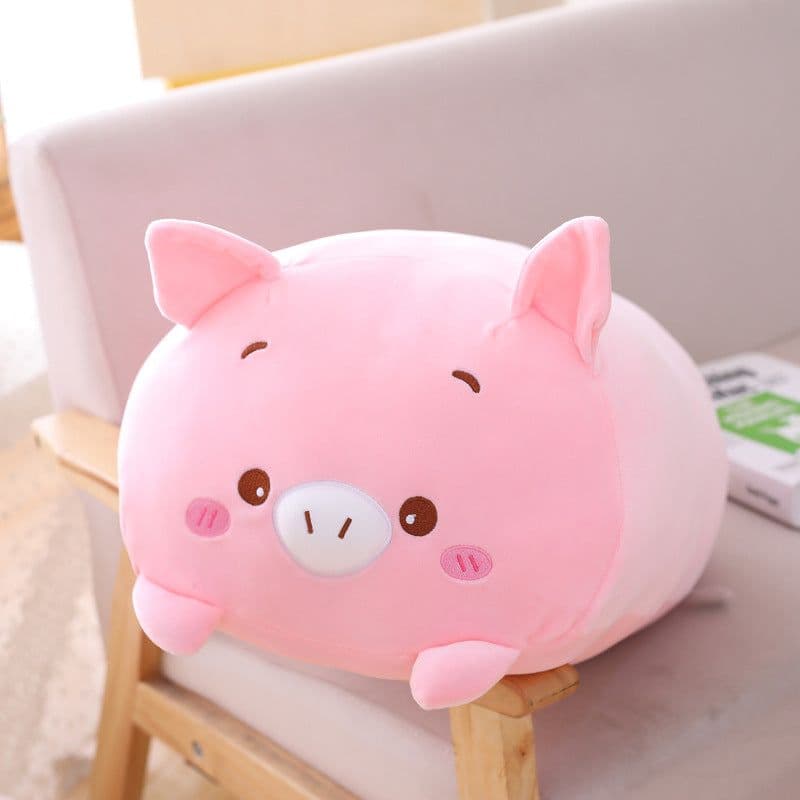 image-Cartoon animal pillow down cotton pink pig red panda doll cross-border fat animal long strip pillow plush toy