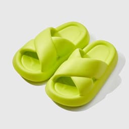 image-Women's EVA Slippers - Pink Cross Strap Thick Sole Sandals