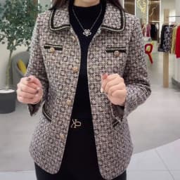 image-Autumn clothes, small fragrance, loose coat, women's new western style, age-reducing, belly-covering top, middle-aged mother's woolen coat