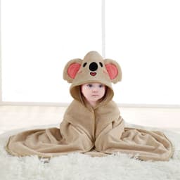 image-Mu Mu Xiong Baby Swaddle Quilt - Elk Coffee Coral Fleece 105cm Newborn