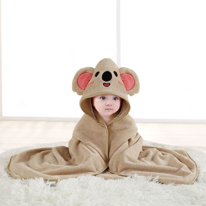 image-Mu Mu Xiong Baby Swaddle Quilt - Elk Coffee Coral Fleece 105cm Newborn