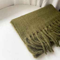 image-GINES LILY 28-Color Cashmere Scarf - Army Green, 43x225cm Warm