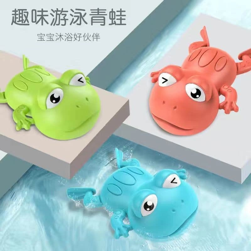 image-Baby Bath Toys Set - Turtle Dolphin Duck Frog