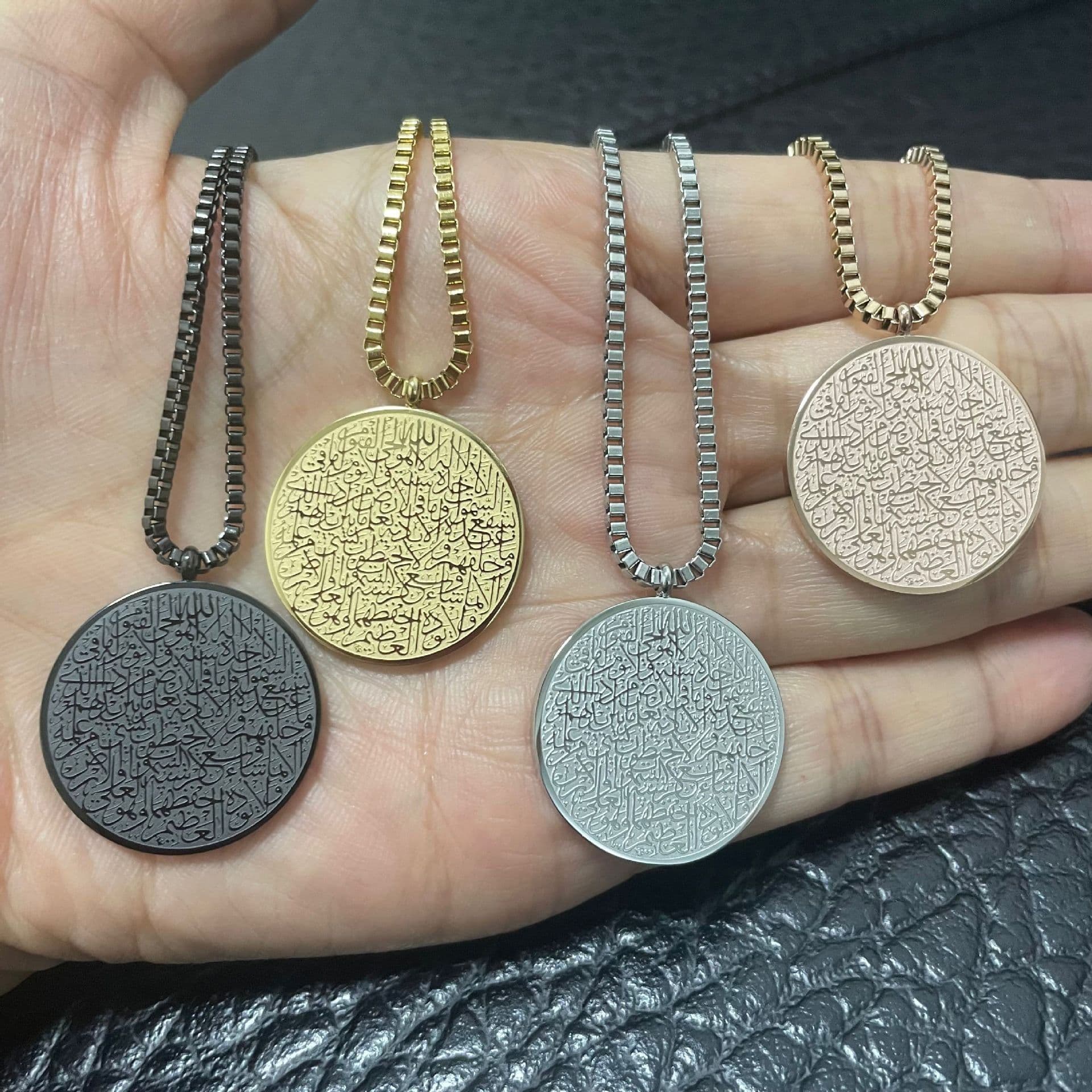 image-Boxiang Jewelry Stainless Steel Arabic Necklace Rose Gold