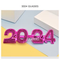 image-2024 Digital Glasses Cross-border New Year's Eve Party Decoration Christmas Glasses Digital Funny Sunglasses