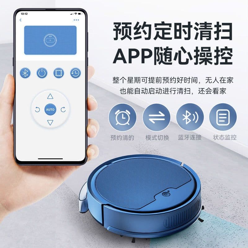 image-Intelligent Sweeper Robot - Dark Blue YQ8S-MAX App Control Vacuum Cleaner
