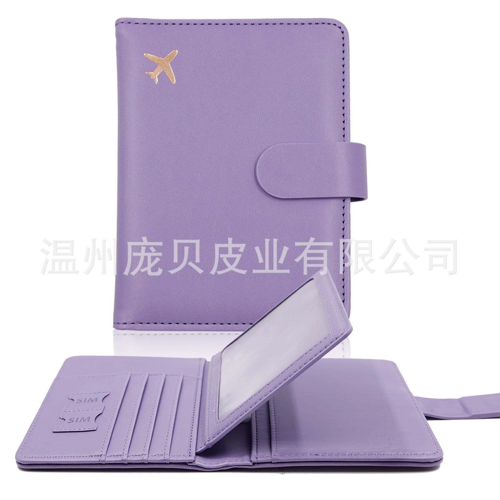 image-Passport Holder - Aircraft Design PU Leather