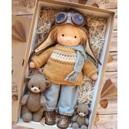 image-Waldorf Doll Cotton Handmade - Animal Cartoon