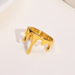 image-Huanmu Titanium Steel Ring Gold Geometric