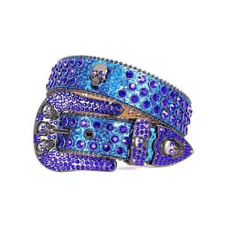 image-Skull Rhinestone Belt, European & American Style, Unisex Pin Buckle, Denim Style