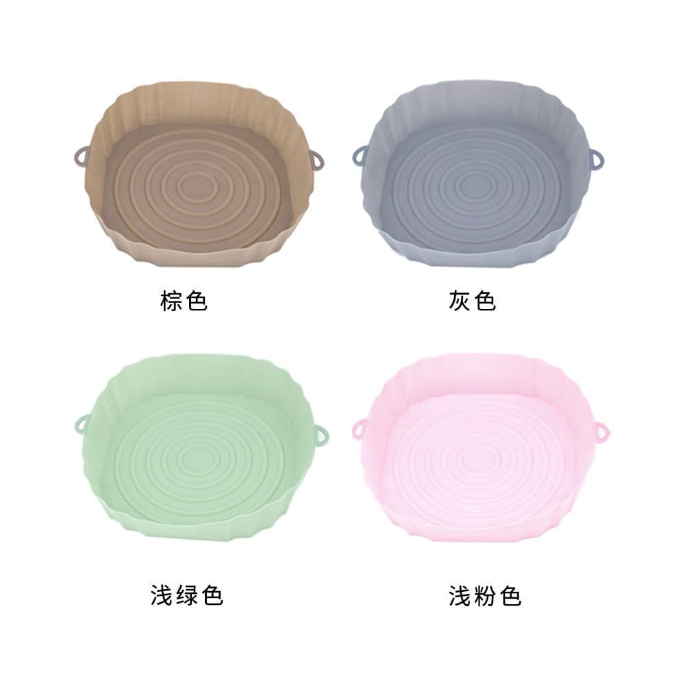 image-Air Fryer Pad - Silicone Baking Tray - Multi-Functional Barbecue Mat - High Temp Reusable