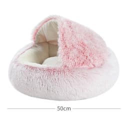 image-Pet Bed - Brown Plush 60cm PP Cotton for Dogs & Cats