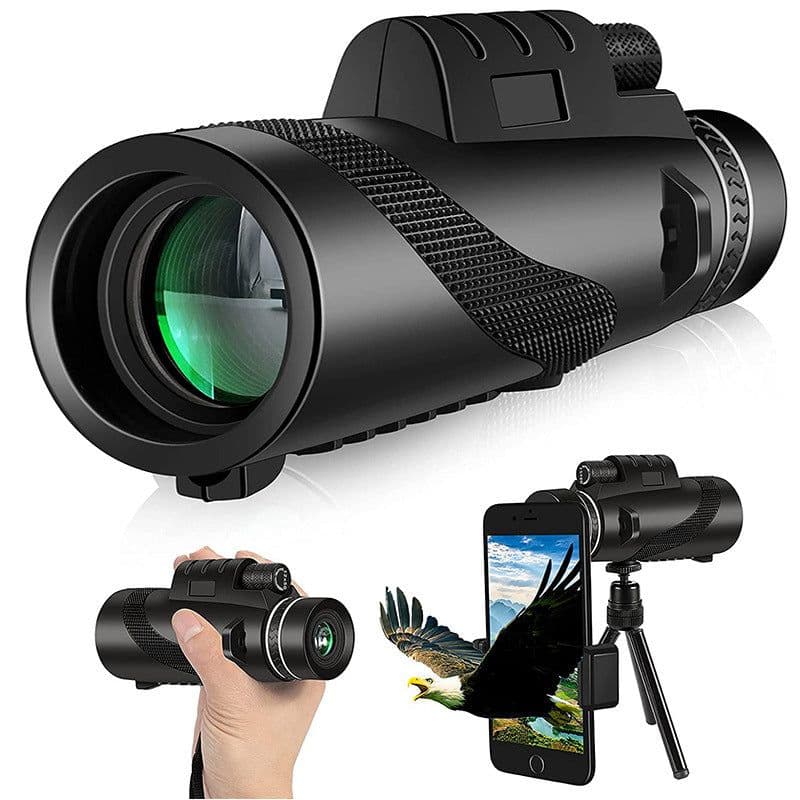image-DUOMOU 12X50 Monocular - Night Vision, 40X60 Zoom, HD Outdoor Spotting Telescope
