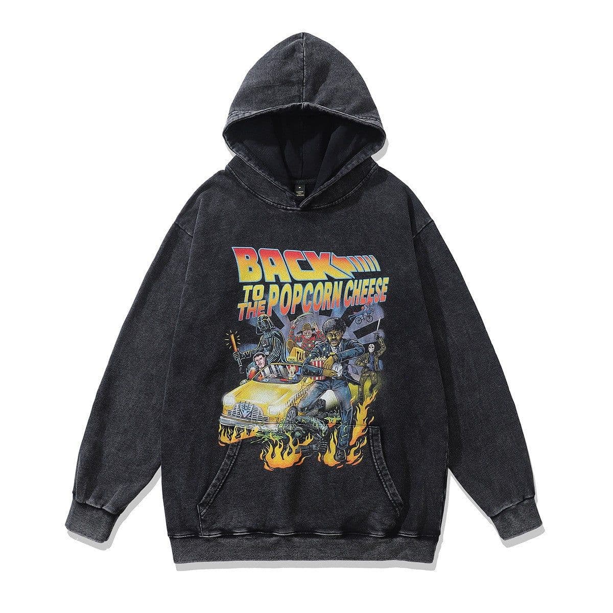 image-Cotton Fleece Hoodie - Kangaroo Pocket Loose Fit XXL