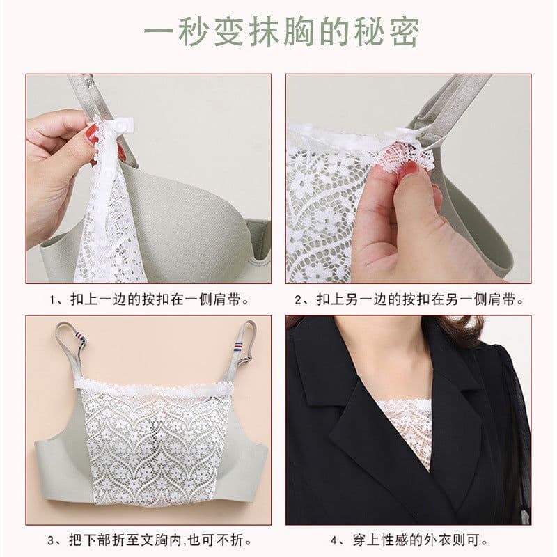image-Lace Bralette Triangle Cup - White Anti-Light