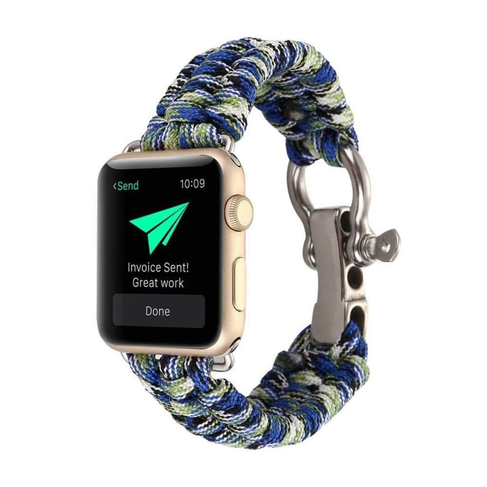 image-Apple Watch 7 Nylon Braided Strap - Camouflage Black