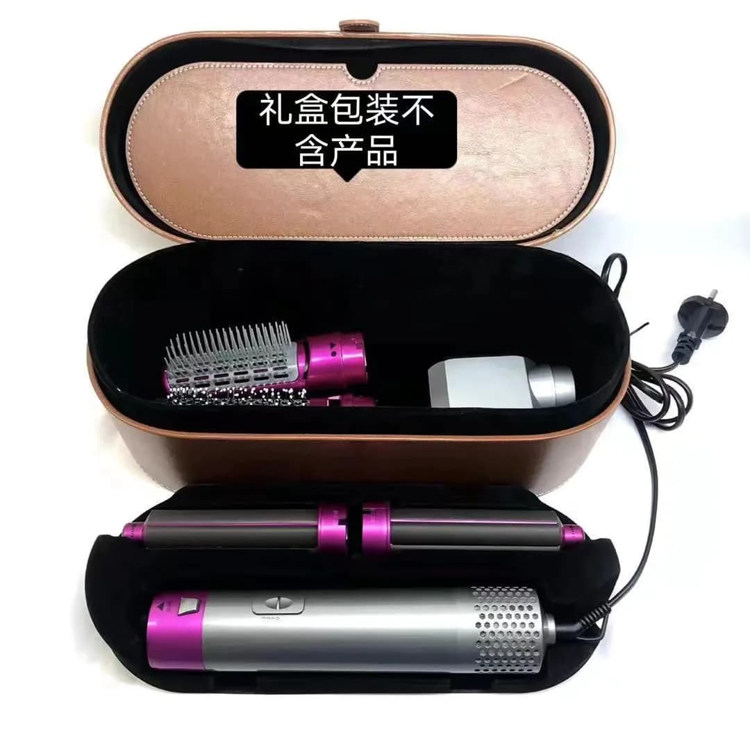 image-Zhuo Yue 5-in-1 Hot Air Comb Curler - Rose Red