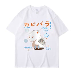 image-Men's Cartoon Hamster T-Shirt - Dark Gray Short Sleeve