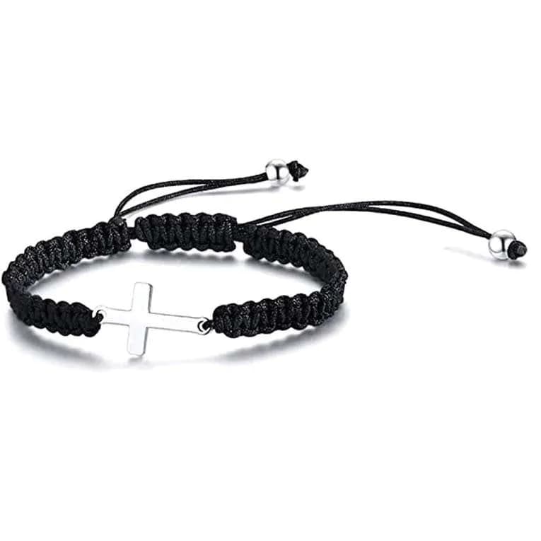 image-Stainless Steel Cross Bracelet Adjustable