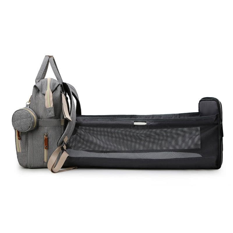 image-New portable mummy bag, baby crib, stroller backpack, lightweight mother and baby bag, multi-function large capacity mother bed bag