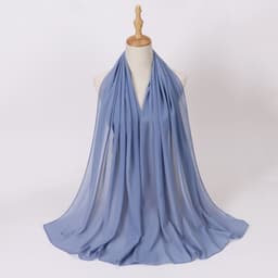 image-Weicai Chiffon Hijab Scarf - Gray Coffee 175x70cm
