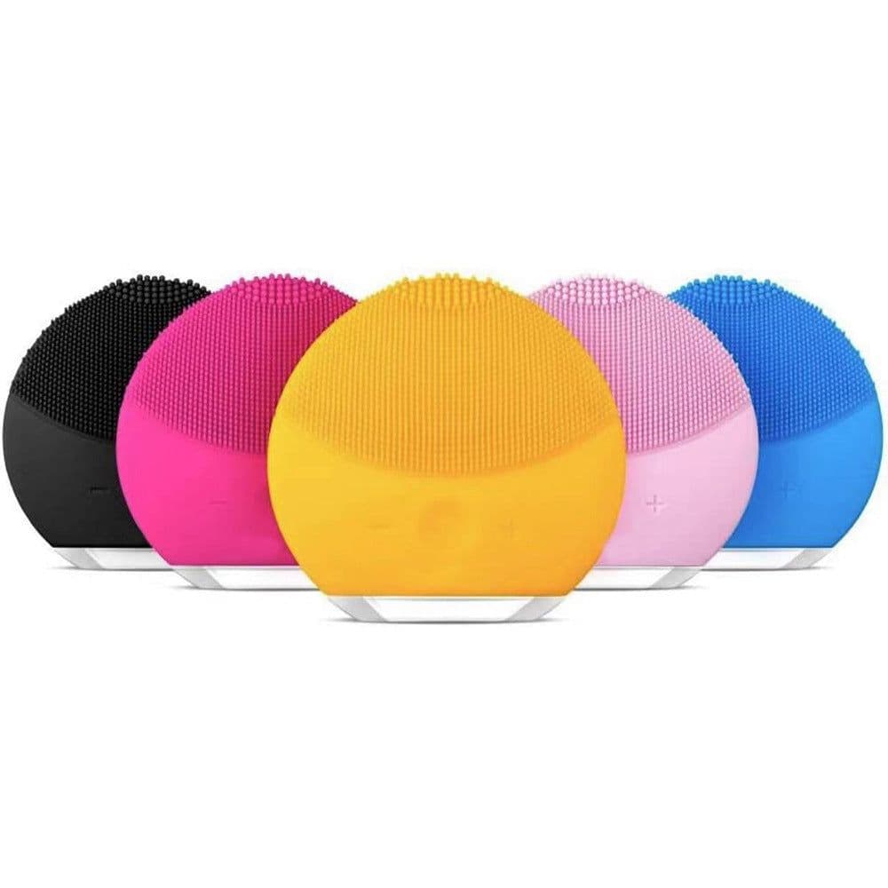 image-Electric Facial Cleanser Massager - Yellow Ultrasonic