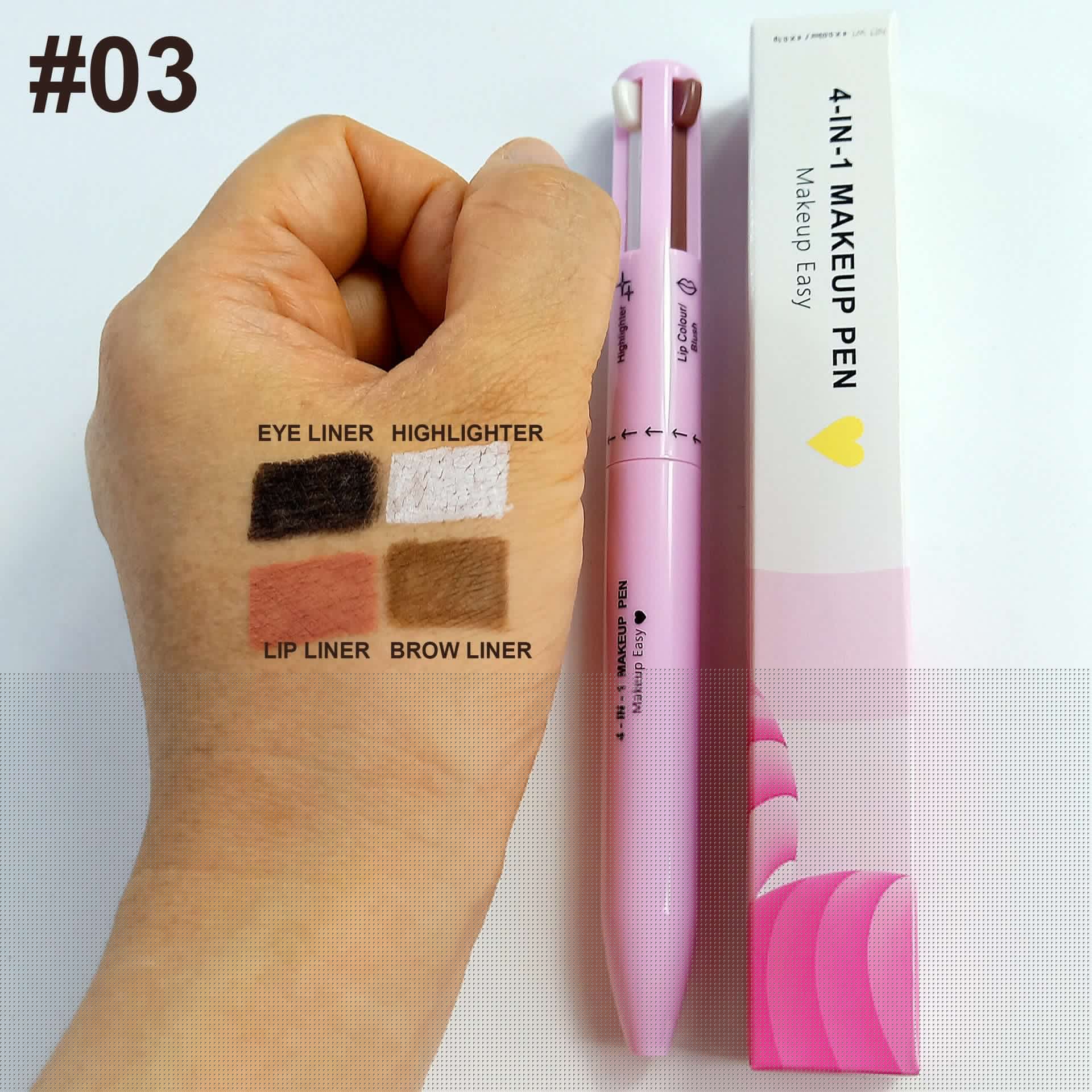 image-4 in 1 Makeup Pen - Black Eyeliner Eyebrow