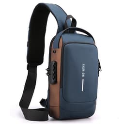 image-Men's Anti-theft Chest Bag - Gray Polyester