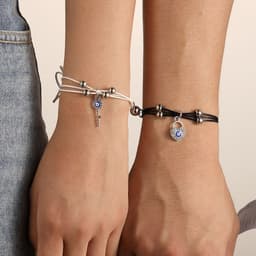 image-Bee Magnetic Couple Bracelet Set - Adjustable Love Heart