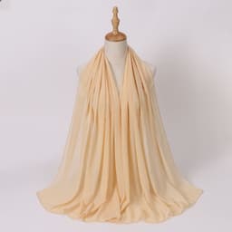 image-Weicai Chiffon Hijab Scarf - Gray Coffee 175x70cm