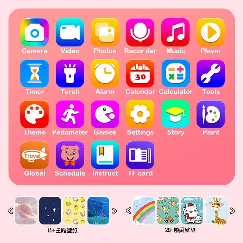 image-Children's Mobile Phone Dual Camera Unicorn Pink