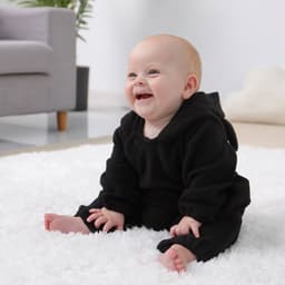 image-Children's Halloween Bat Costume Romper - Black Hooded Onesie
