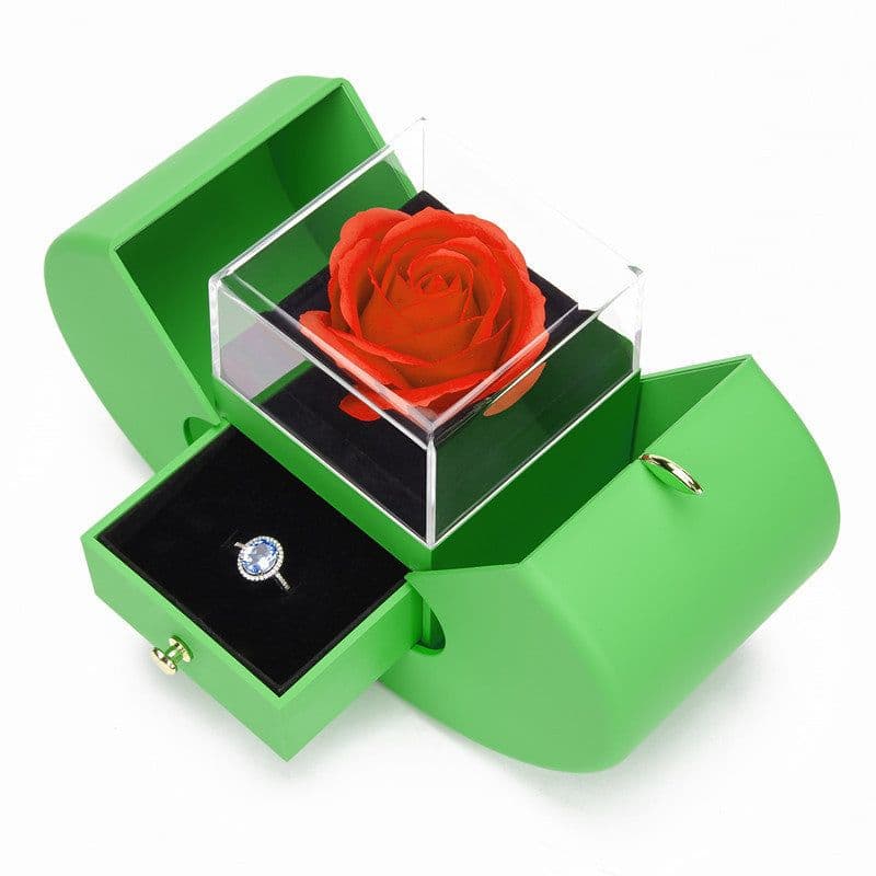 image-Jewelry Gift Box with Rose - 130mm Corrugated Paper