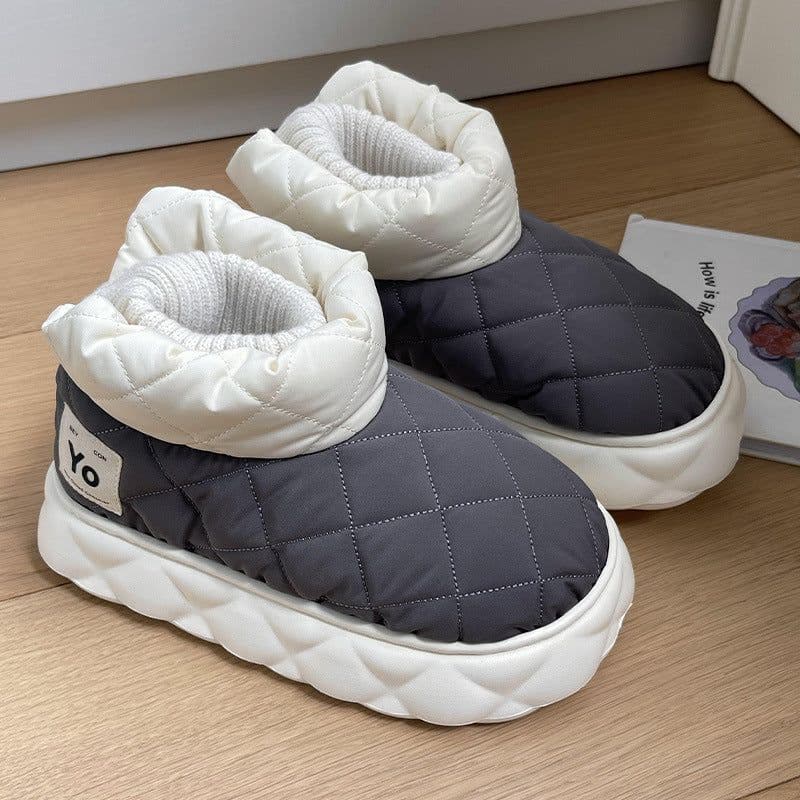 image-Men's High-Top Cotton Winter Snow Boots - Warm Non-Slip Slippers