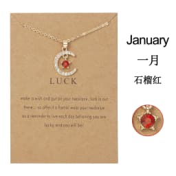 image-Birthstone Necklace - December Turquoise Star Moon