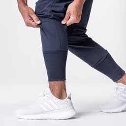 image-Men's Black Casual Sports Pants - Spring/Autumn