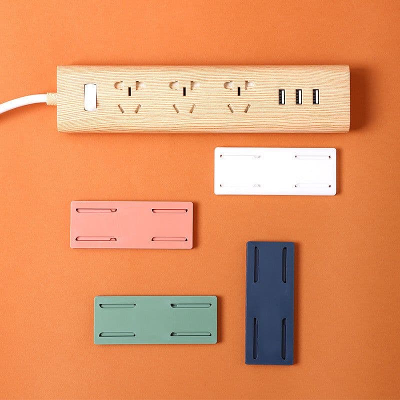 image-Plug-in Socket Organizer - Orange Wall Mount