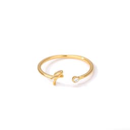 image-Cross-border simple letter ring English letter ring women's opening adjustable ring name ring spot