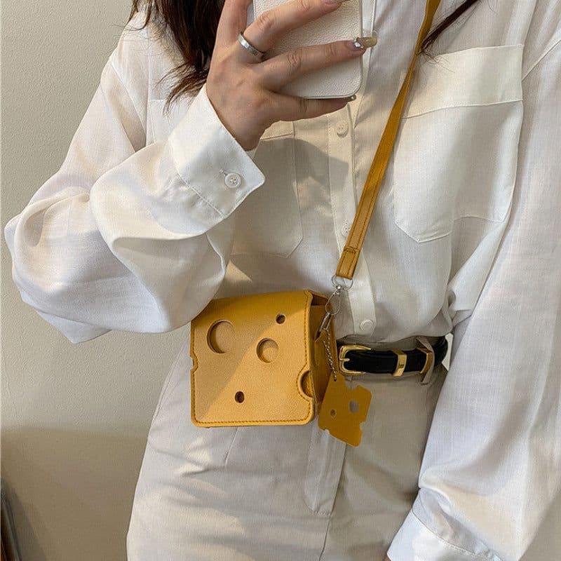 image-Niche Design Mini Cheese Triangle Crossbody Bag