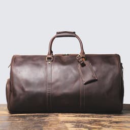 image-Autumn Products Leather Travel Bag - Retro Brown 20-35L