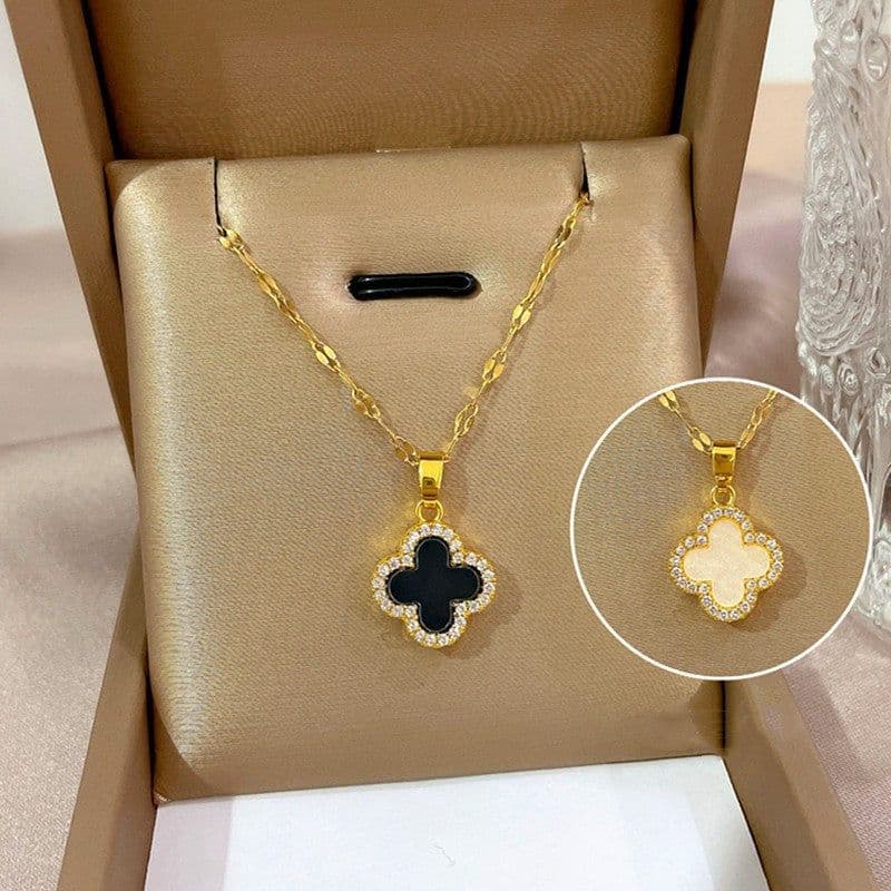 image-Titanium Steel Diamond Necklace - Women's Clavicle Chain